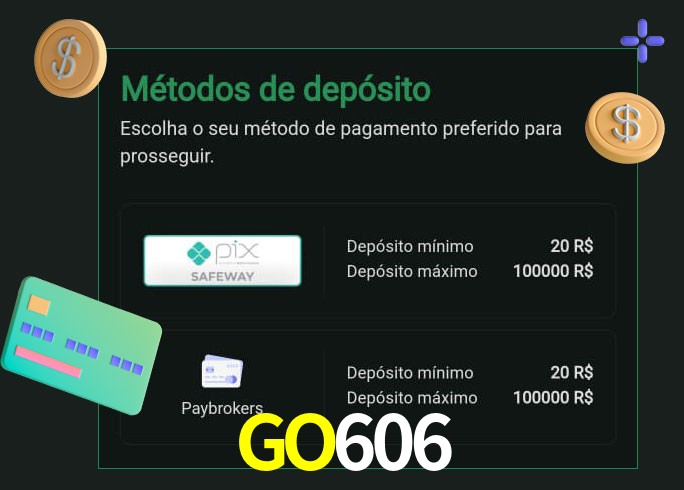O cassino GO606 oferece uma grande variedade de métodos de pagamento
